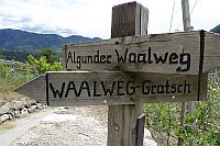 Hinweisschild auf Waalweg Gratsch